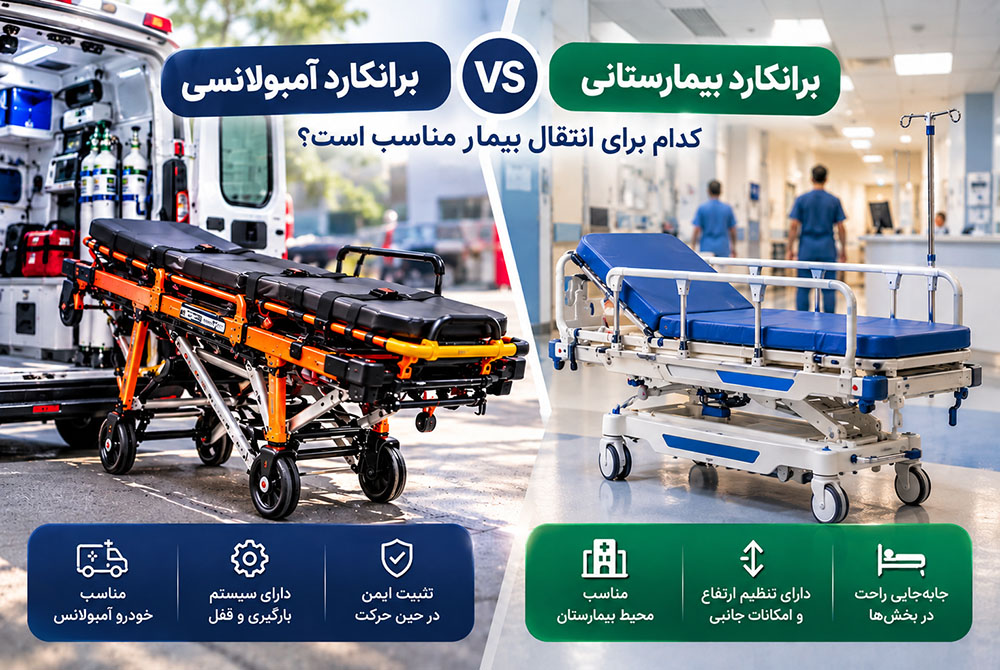 تفاوت برانکارد آمبولانسی و بیمارستانی